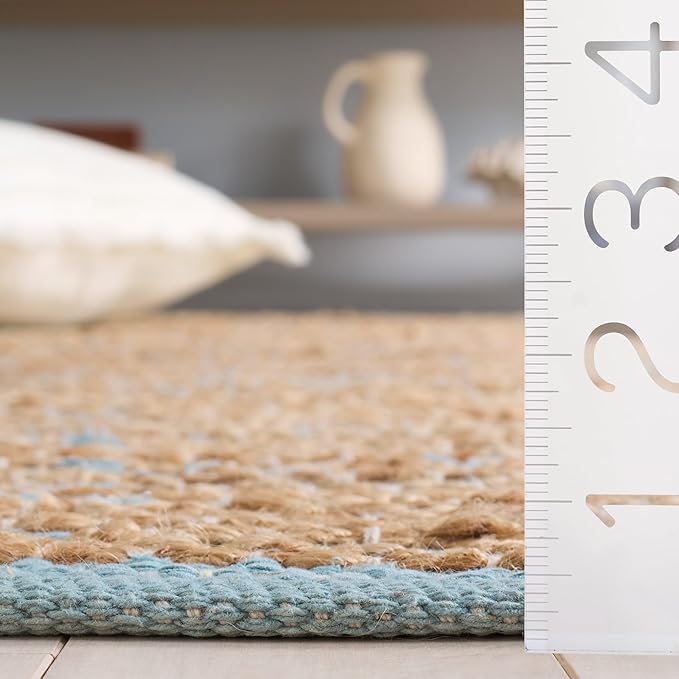 SAFAVIEH Cape Cod Collection Runner Rug - 2'3" x 8', Blue & Natural, Handmade Jute, Ideal for Living Room, Hallway, Foyer, Bedroom (CAP236M-28)