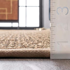 Nuloom Elijah Beige/Natural, 5' x 8' Oval, Basketweave, Seagrass, Soft and Textured, High Traffic, Stain Resistant, Easy Clean, Durable Area Rug for Bedroom, Living Room, Dining, Den, Foyer, Entryway