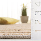 SAFAVIEH Natura Collection Area Rug - 5' x 8', Natural & Beige, Rustic Farmhouse Design, Handmade Wool & Jute, Ideal for The Living Room, Bedroom, Dining Room (NAT501A-5)