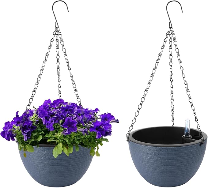 10 Inch Self Watering Hanging Planter for Indoor Outdoor Plants,Self Watering Pots for Indoor Plants,Hanging Pots,Convenient to Maintain,Improved Plant Health
