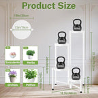 iDavosic.ly Plant Stand Indoor Outdoor, 4 Tier Corner Metal Flower Display Holder Shelf, Folding Tall Orchid Rack for Patio Balcony Porch Garden Living Room House, White