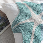 Tufted Starfish Throw Pillow Cover Set of 2, 18x18 Inch Beachy Coastal Decor Pillows for Couch Bed Sofa, Soft Canvas Decorative Pillow Covers with Ocean Theme Accent, Sea Star Tufting Pillowcases