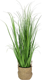 Northlight Artificial Onion Grass Plant in Basket, 28", Green
