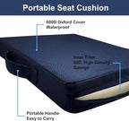 Stadium Seat Cushions, Portable Bleacher Cushions with Handle, Waterproof Oxford Fabric, Zipper Design (Blue - 3 Pack)