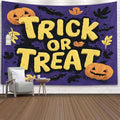 EMMTEEY Halloween Wall Tapestry Trick or Treat Ceiling Tapestry 60X40 Small Wall Art for Bedroom Living Room Fall Backdrop