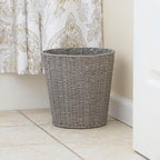Household Essentials Woven Waste Basket, Gray Paper Rope Waste Bin for Bathroom, Bedroom, Office