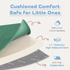 1.3" Thick Baby Floor Play Mat 50x50, Basic Padded Foam Mat for Tummy Time Crawling, Non Slip Cushioned for Babies Toddlers Infants Kids (Dark Green)