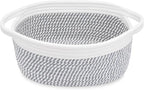 ABenkle Small Basket, 12"x 8" x 5" Cute Small Woven Basket, Rope Room Shelf Storage Basket, Cat Dog Toys Basket Chest Box, Decorative Empty Gift Basket with Handles