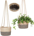Hanging Planter Basket Jute Rope Woven Plant Hangers 2 Pack Jute Rope Hanging Basket Woven Storage Organizer Home Decor (2, Coffee Color)
