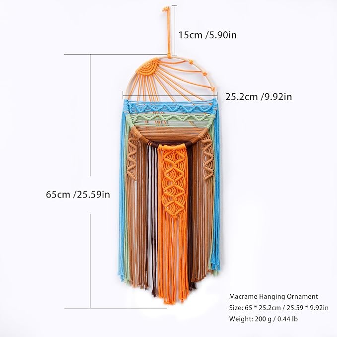 Sun Wall Decor Dream Catcher - Macrame Hanging Sunrise Wall Art, Large Boho Dreamcatchers Woven Tapestry, Rustic Colorful Room Decor for Bedroom Living Room Nursery (Sunrise)