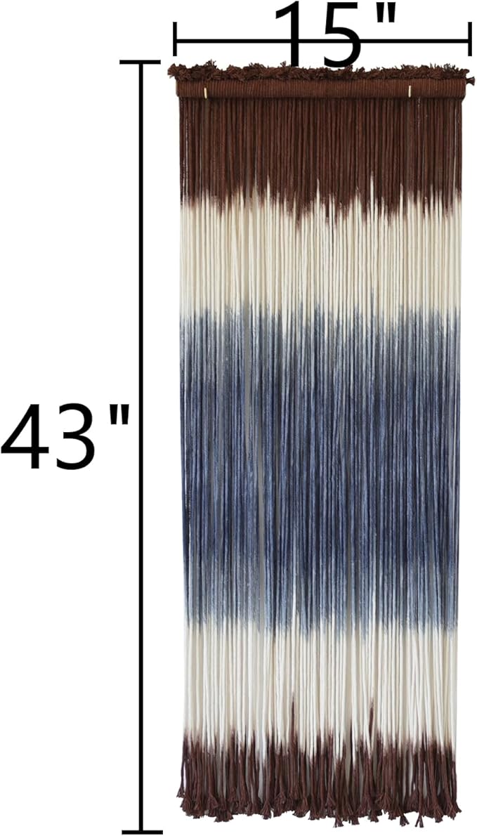 Macrame Wall Hanging Dip-Dye Wall Decor 15''W*39''L Boho Handmade Fiber Wall Art Decor for Nursery Bedroom Living Room