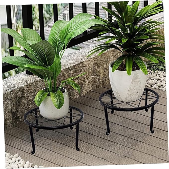 YARNOW Plant Stands Indoor Boho Plant Holders Rustic Metal Flowerpot Shelf for Home Decor Front Door