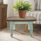 Farmhouse Wooden Plant Stand - Rustic Solid Wood Design, 300lb Capacity, Sturdy Step Stool for Kids, Kitchen, Bathroom, Vintage Home Decor(Green)