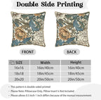 KSLIDS Vintage Flowers Soft Velvet Throw Pillow Covers Set of 2 Floral Plant Leaves Decorative Pillow Covers 20x20 Inch Yellow White Flowers Pillow Case for Sofa Couch Bedroom Farmhouse Home Decor