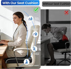 Extra Large Office Chair Cushion (19"x17"x3"), Seat Cushion with Honeycomb Message Dots & High-Resilient Foam for Back & Tailbone Pain Relief, Butt Pillow for Long Sitting, Car Seat, Wheelchair, Floor