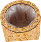 Large Wicker Basket Plant Stand Indoor Wooden Round Woven Planter Rattan Flower Pot Holder Flower Pot Shelf for Home Decor