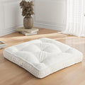 Floor Pillow, 22x22 Tufted Floor Cushion for Adults, Square Large Meditation Cushion Pillow, Corduroy Sitting with Handle, Yoga Seating for Tatami, Beige, 1Pack