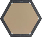 Stonebriar Decorative 24" Hexagon Wall Mirror with Black Wood Frame and Attached Hanging Bracket, Decorative Country Rustic Decor for the Living Room, Bedroom, Bathroom, Hallway, and Entryway