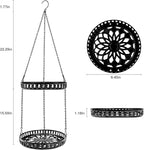 Plant Hanger Indoor Outdoor, 2 Tier Hanging Planter Hanging Plant Shelf, Metal Hanging Plant Holder for Indoor Outdoor Plants