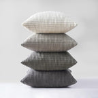 Topfinel 4 Packs Grey Decorative Throw Pillow Covers 26x26 Inch for Living Room Couch Bed Sofa, Boho Western Farmhouse Home Decor, Square Soft Moss Corduroy Fall Cushion Case 65x65 cm