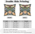 KSLIDS Navy Blue Sage Green Soft Velvet Throw Pillow Covers Set of 2 Red Strawberry Floral Bird Decorative Pillow Covers 20x20 Inch Vintage Chinoiserie Pillow Case for Sofa Couch Farmhouse Home Decor