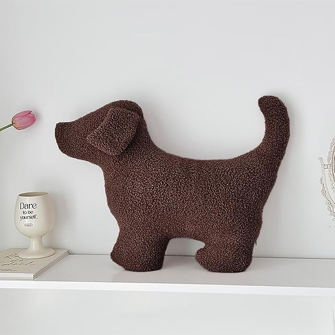 Animals Shaped Throw Pillow for Bed,Home Decorative Pillows for Bedroom Aesthetic,Soft Throw Pillow for Couch,Handmade Living Room Throw Pillows Chocolate