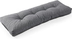 SUNROX LokGrip Non Slip Tufted Memory Foam Bench Cushion, FadeShield Water Resistant Durable Thicken Outdoor/Indoor Bench Seat Pads 54x16x4 inch, Heather Charcoal