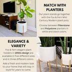 Fox & Fern Bamboo Plant Stand — 14.9 Inch Fixed Size Wooden Mid Century Planter Stand for Indoor Plants (Not Included) - Extra Large Flower Pot Holder for Indoor Big Pots - Plug In Design - Bamboo