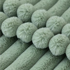 ZLINA Set of 2 Light Green Faux Fur Decorative Throw Pillow Covers Fluffy Striped Pillowcase Cushion Covers 18 x 18 Inch Decor Sofa Couch Bedroom