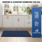 Mattitude Kitchen Mat Cushioned Anti-Fatigue Floor Mat Water Resistant Non-Slip Mats and Rugs Standing and Comfort Desk Mats for House Sink Office Laundry (Blue, 17.3"x39")
