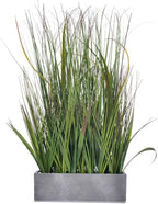 AlphaAcc 20 inch Fake Plants Weather Resistant Evergreen PVC Wheat Grass Plant in Pot Realistic Looking Fake Sea Grass for Home Office Decor Artificial Indoor Plant