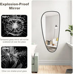 WallBeyond Asymmetrical Mirror, Irregular Wall Mirror, Wall Mirrors Decorative for Bedroom Living Room entryway Hall, Wall Mirror for mid Century Modern Decor 48" H x 22" W, Black