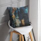 Britimes Throw Pillow Covers Modern Home Art Decor, 20 x 20 Inches Set of 2 Pillow Cases Decorative, Abstract Oil Painting Pillowcases for Bedroom, Living Room, Cushion Couch Sofa, Teal Black