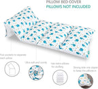 Biloban Floor Lounger Cover Only, Non-Slip & Super Soft Floor Pillow Case, 88''×26''Fits Five Standard Size Pillows, Whale Queen (Pillow Not Included)