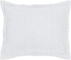 Better Trends Jullian Collection is Super Soft and Light Weight in Bold Stripes Design 100% Cotton Tufted Unique Luxurious Machine Washable Tumble Dry, Standard Sham, White