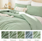 ROSGONIA Oversized King Comforter 120x120, 3pcs Super King Comforter (1 Sage Green Comforter & 2 Pillowcases) Lightweight Warm Bedding Set Quilt