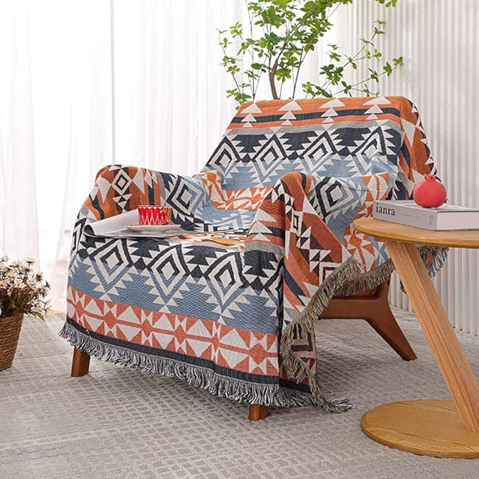Lqprom Boho Southwest Throw Blankets Aztec Southwest Throws Cover Outdoor Camping Picnic Tent Beach Travel 51"x63"
