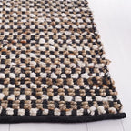 SAFAVIEH Natura Collection Area Rug - 6' x 9', Black & Ivory, Transitional Design, Ideal for High Traffic Areas in Living Room, Bedroom & Dining Room (NAT349Z-6)