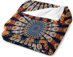 Indian Hippie Bohemian Throw Blanket Beautiful Peacock Mandala Blanket for Sofa Bed Couch Chair Or Dorm 60"x80"