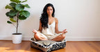 CRAFT KALA 16" Square Large Hippie Mandala Meditation Floor Ottoman Pillow Cushion Pouf Cover Square Poufs Bohemian Circle Floor Cushion Case Outdoor Fireplace Yoga Living Room Decor Cover Black Gold