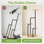 iDavosic.ly Tall Plant Stand Indoor with Grow Light, 4 Tier Corner Multiple Flower Holder Shelf with Wooden Trays, Space Saving Display Rack for Living Room Balcony Patio Porch | Black & Brown