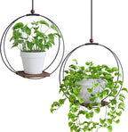 Hanging Planters for Indoor Plants: Macrame Plant Hanger with Sturdy Wood Base, Wall Ceiling Window Decor for Home Garden Patio Office, Housewarming Gift (Pot/Plant Not Included)