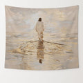 bitCNY Jesus Walking on Water Golden Glow Tapestry – Christian Wall Hanging with Divine Light, Faith-Inspired Religious Home Decor, 50x60 Inch