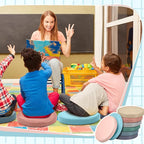 Juexica 8 Pcs Extra Thick Flexible Seating Floor Cushions Assorted Colored Floor Pillow Classroom Seat Cushions Soft Classroom Seating for Kids Learning Daycare School Chair(Light Morandi)