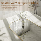 Koonmi Full Length Mirror, 56"x21" Mirror Full Length with Stand, Gold Domed Top Square-Edged Floor Mirror with Aluminum Alloy Frame for Bedroom Living Room