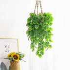 CATTREE Monstera Leaves Artificial Hanging Vines 4 Pack, Fake Ivy Tropical Leafs Green Leaf Plants Greenery Faux Vine Ivy Rattan Ferns for Wedding Garden Home Hawaiian Part Outdoor Décor