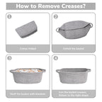 CHICVITA Decorative Gift Basket, Easter Basket for Kids, Woven Rope Storage Baskets with Handles, Nursery Baby Shower Toy Organizer, Grey, 13 x 9.8 x 5 inches