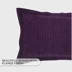 Better Trends Chenille Bedspreads Queen Size, Plum 100% Cotton Chenille Stripe Design Tufted Bedding Coverlet Soft Lightweight, 102"x110" with 2 Sham 3 Pieces Set Jullian Collection