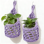 Macrame Wall Plant Hanger, Hanging Planter Basket Holder, Wall Planters for Indoor Plants, for Up to 4 Inch Pot (Purple, 4-Inch)