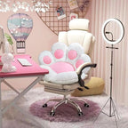 Cat Paw Cushion Cute Chair Cushion Kawaii Seat Cushion 28"x 24"Gaming Chair Cushion Kitty Plush Lazy Sofa Pillow for Girl Soft Chair Pillow, Kawaii Accessories Stuff Room Decor (White)